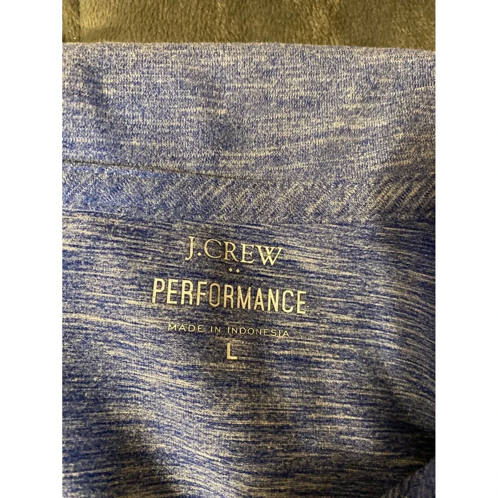 J.Crew Performance Polo Mens Large Blue Heathered Space Dye Short Sleeve 0151